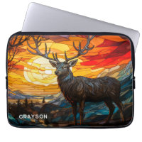 Deer Sunset Woodland Mountains Personalized Name