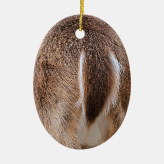 Deer Tail Ceramic Ornament (Front)