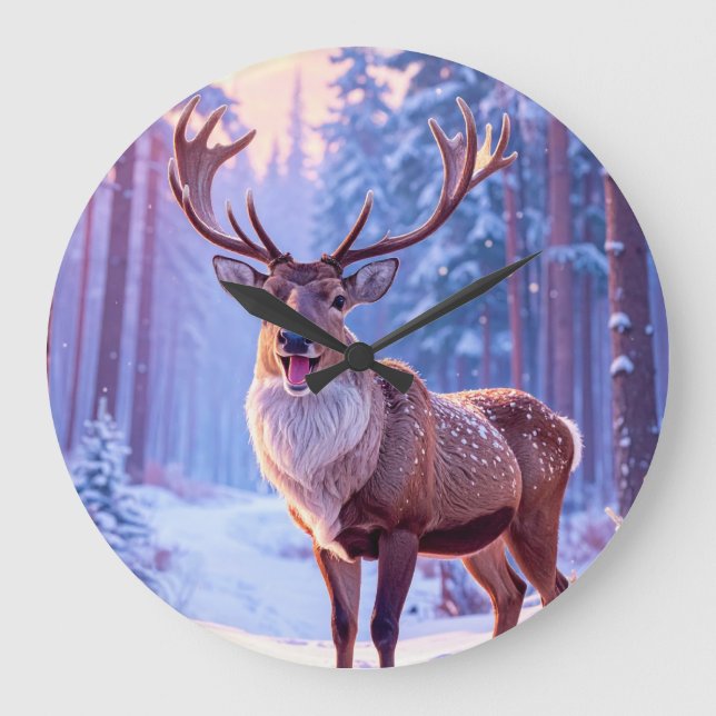 Deer To Santa's Heart - Reindeer Large Clock (Front)