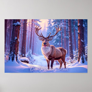 Deer To Santa's Heart - Reindeer Poster