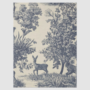 Deer Toile Pattern Woodland Scenic Botanical Tissue Paper