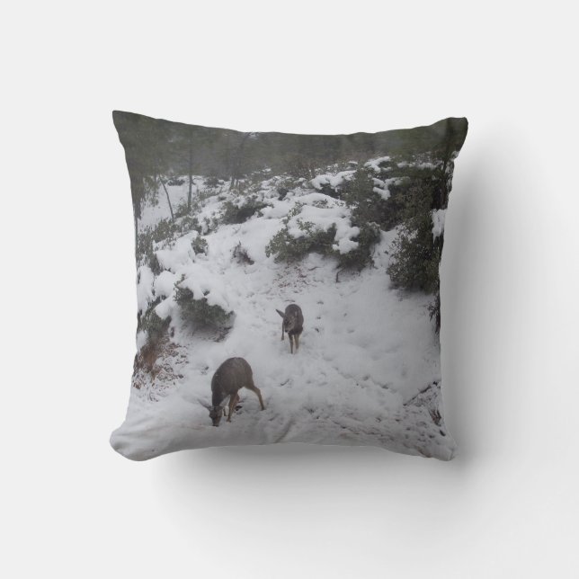 Deer Trail Throw Pillow (Front)