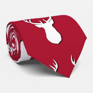 Deer Trophy Pattern Festive Tie