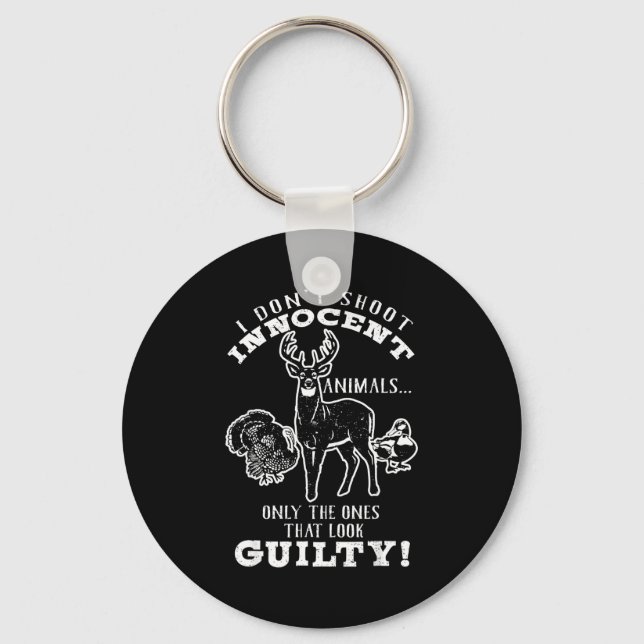 Deer, Turkey, Duck Hunter I Don't Shoot Innocent A Keychain (Front)