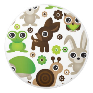 deer turtle bunny animal wallpaper ceramic knob
