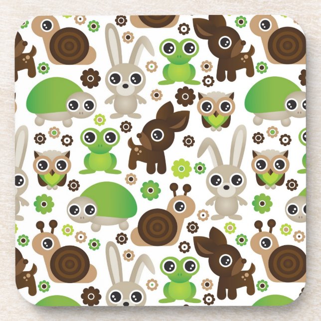 deer turtle bunny animal wallpaper coaster (Front)
