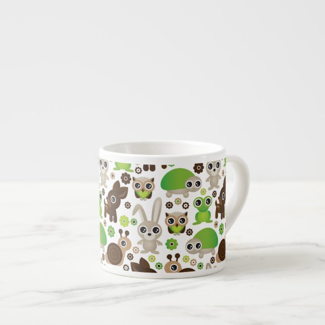 deer turtle bunny animal wallpaper espresso cup (Front Right)