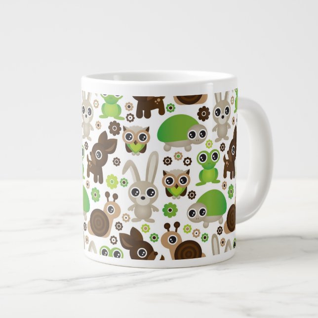 deer turtle bunny animal wallpaper large coffee mug (Front Right)