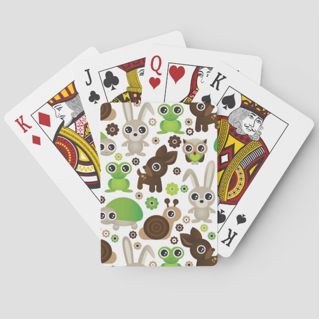 deer turtle bunny animal wallpaper playing cards (Back)
