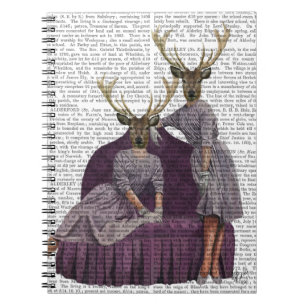Deer Twins in Purple Notebook