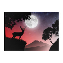 Deer under the Red Moon