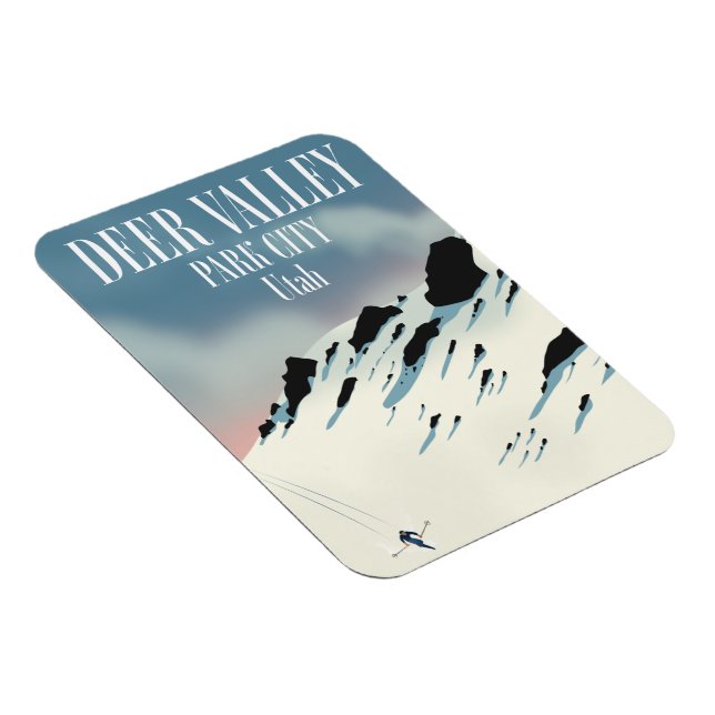 Deer Valley, park city, Utah, ski poster Magnet (Right Side)