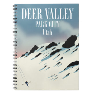 Deer Valley, park city, Utah, ski poster Notebook