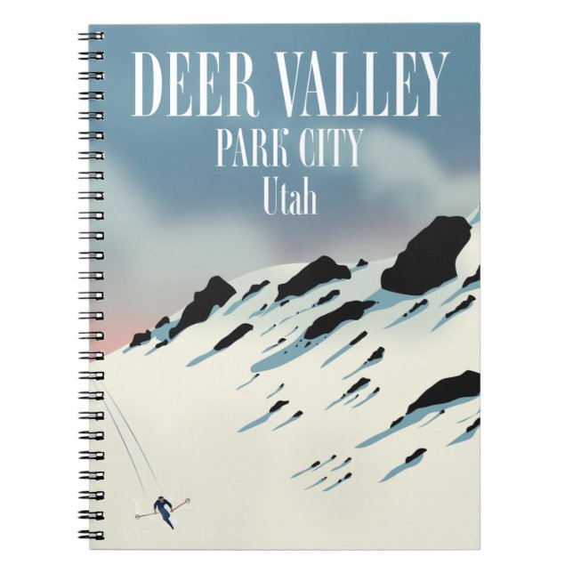 Deer Valley, park city, Utah, ski poster Notebook (Front)