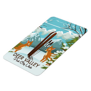 Deer Valley Park City Utah ski Travel poster Magnet