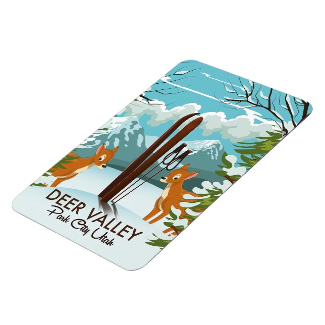 Deer Valley Park City Utah ski Travel poster Magnet (Left Side)