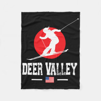 Deer Valley Usa Ski Resort Rocky Mountains America Fleece Blanket