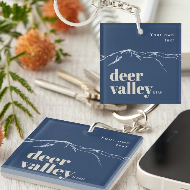 Deer Valley Utah scribbled mountain  Keychain (Creator Uploaded)