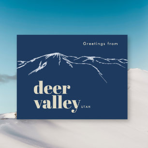Deer Valley Utah scribbled mountain  Postcard