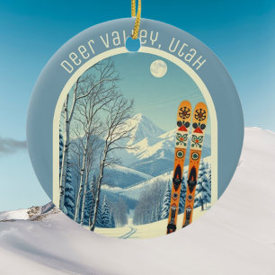 Deer Valley Utah ski area souvenir  Ceramic Ornament