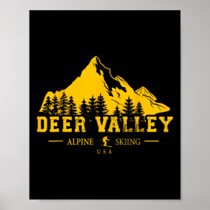Deer Valley Utah Usa Ski Resort Alpine Skiing Souv Poster