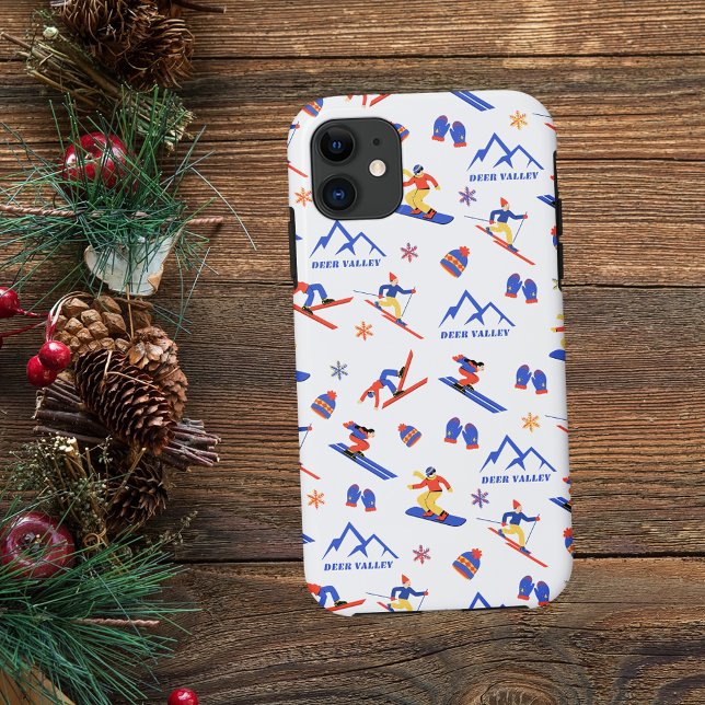 Deer Valley Utah Wasatch Ski Snowboard Pattern Case-Mate iPhone Case (Creator Uploaded)