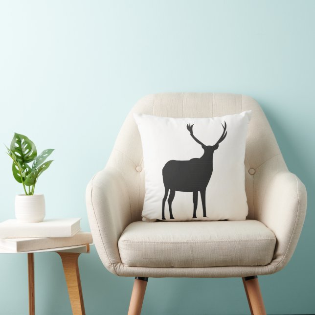 Deer Vintage Decor Throw Pillow (Chair)