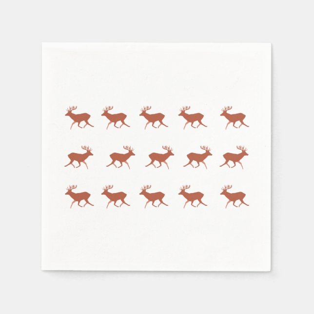 Deer Walking Festive Pattern  Napkin (Front)
