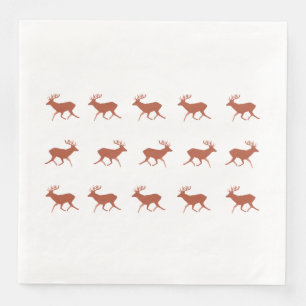 Deer Walking Festive Pattern  Napkin