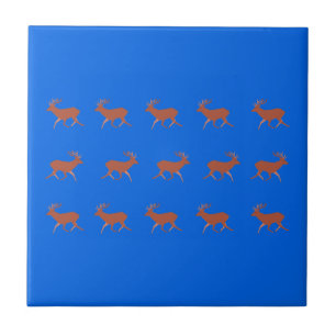 Deer Walking Festive Pattern  Tile
