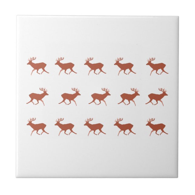 Deer Walking Festive Pattern  Tile (Front)