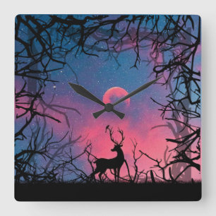 Deer wall clock in nature