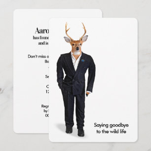 Deer Wearing a Wedding Tuxedo Invitation
