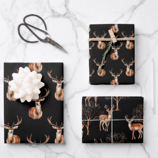Deer Wildlife Rustic Wrapping Paper Sheet
