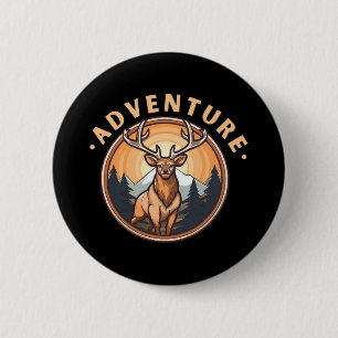Deer - Wildness - Camping - Adventure 2 Inch Round Button
