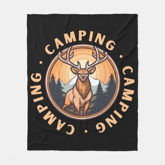 Deer - Wildness - Camping Fleece Blanket (Front)