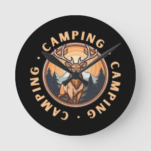 Deer - Wildness - Camping Round Clock
