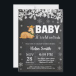 Deer Winter Baby Shower Chalkboard Invitation<br><div class="desc">Deer Winter Baby Shower Invitation. Baby its cold outside Baby Shower Invitation. White Snowflake. Baby its cold outside Baby Shower invitation. Boy or Girl Baby Shower Invitation. Winter Holiday Baby Shower Invite. Chalkboard Background. Black and White. For further customization, please click the "Customize it" button and use our design tool...</div>