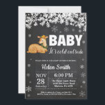 Deer Winter Baby Shower Chalkboard Invitation<br><div class="desc">Deer Winter Baby Shower Invitation. Baby its cold outside Baby Shower Invitation. White Snowflake. Baby its cold outside Baby Shower invitation. Boy or Girl Baby Shower Invitation. Winter Holiday Baby Shower Invite. Chalkboard Background. Black and White. For further customization, please click the "Customize it" button and use our design tool...</div>