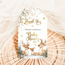 Deer Winter Baby Shower Thank You 