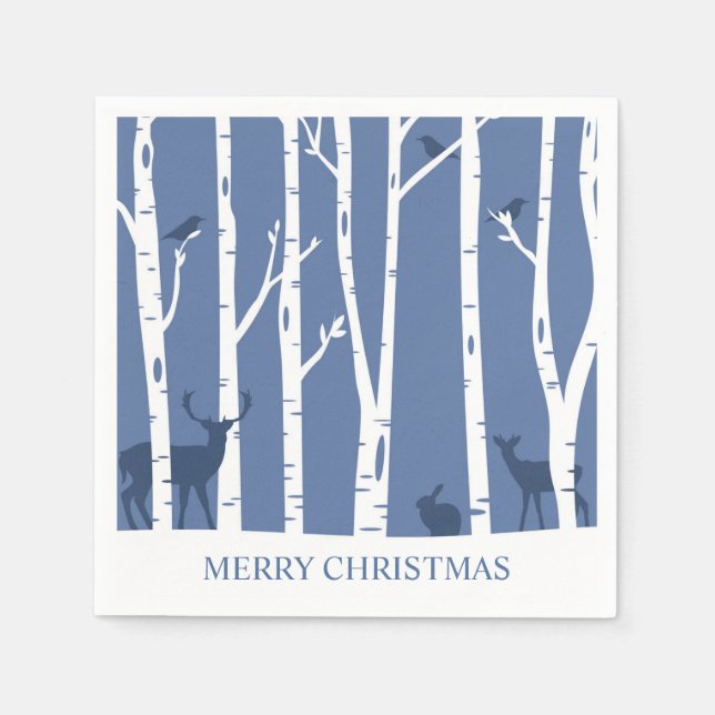 Deer Winter Forest | Christmas Napkin (Front)