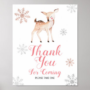 Deer Winter ONEderland Thank you for coming Poster