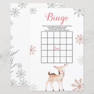 Deer Winter Snowflakes ONEderland Birthday Bingo