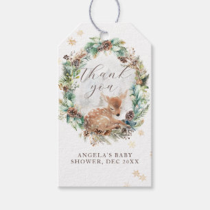 Deer Winter Woodland Cold Outside Baby Shower Gift Tags