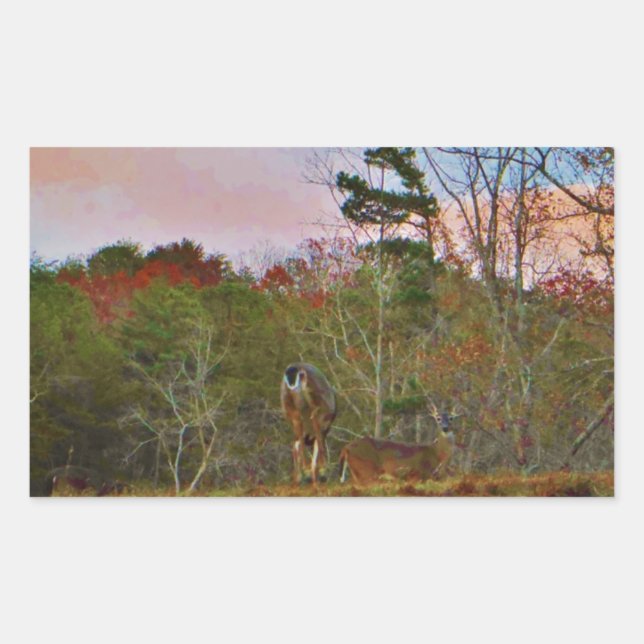 Deer with a Pink blue sky Sticker (Front)