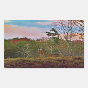 Deer with a Pink blue sky Sticker