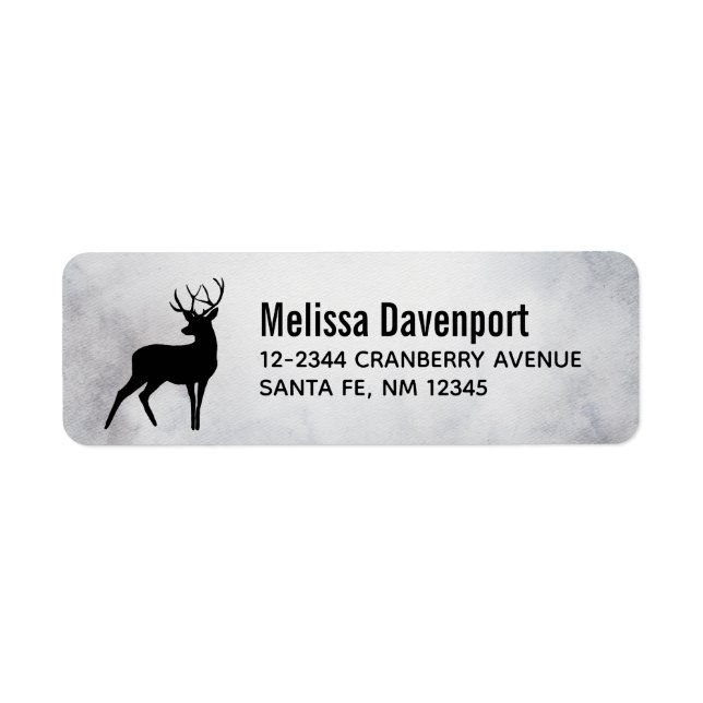 Deer with Antlers Black Silhouette Rustic (Front)