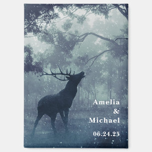 Deer with Antlers in a Forest Save the Date Magnet