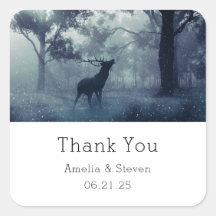Deer with Antlers in a Forest - Wedding Thank You