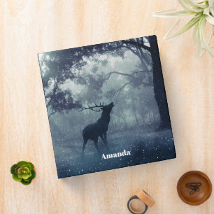 Deer with Antlers in a Shadowy Forest Binder